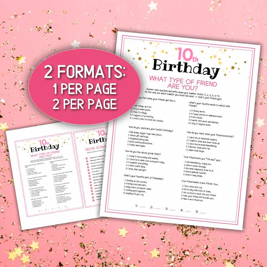 10TH BIRTHDAY PARTY GAMES PRINTABLE - Image 7