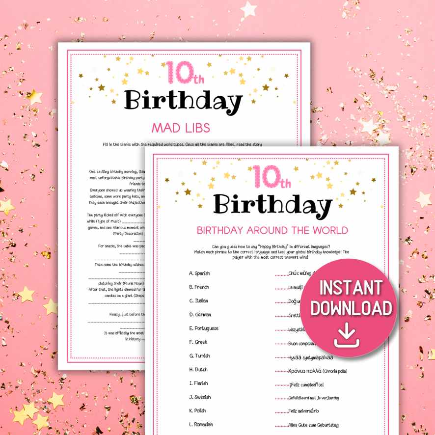 10TH BIRTHDAY PARTY GAMES PRINTABLE - Image 8