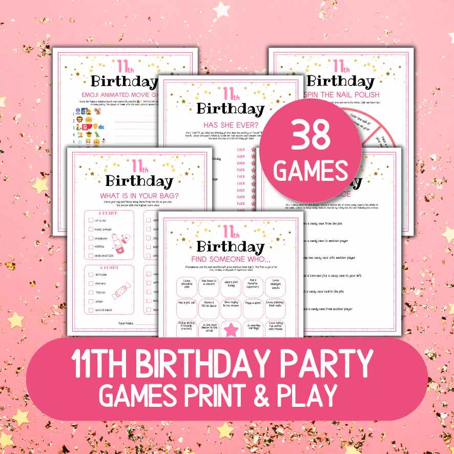 11TH BIRTHDAY PARTY GAMES PRINTABLE