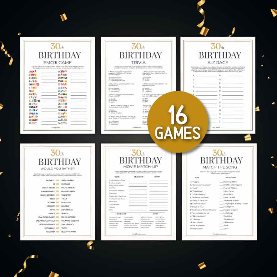 30TH BIRTHDAY GAMES BUNDLE PRINTABLE - Image 3