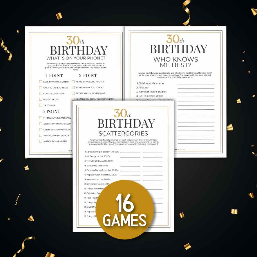30TH BIRTHDAY GAMES BUNDLE PRINTABLE - Image 4