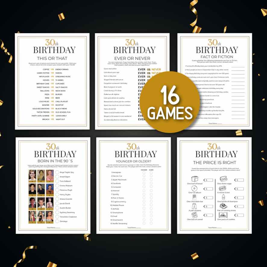 30TH BIRTHDAY GAMES BUNDLE PRINTABLE - Image 5
