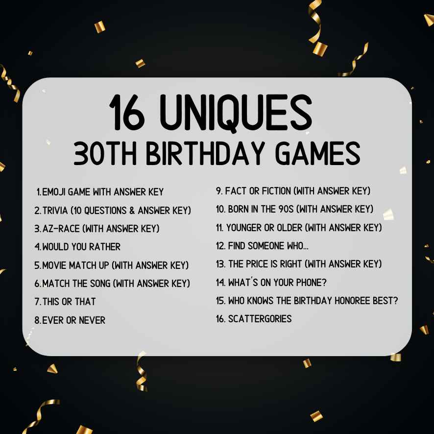 30TH BIRTHDAY GAMES BUNDLE PRINTABLE - Image 6