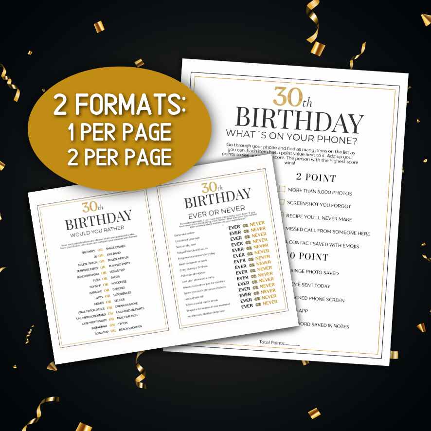 30TH BIRTHDAY GAMES BUNDLE PRINTABLE - Image 7