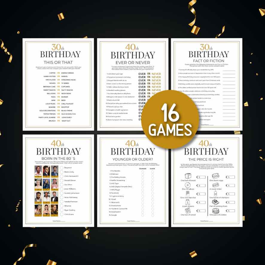 40TH BIRTHDAY GAMES PRINTABLE - Image 4