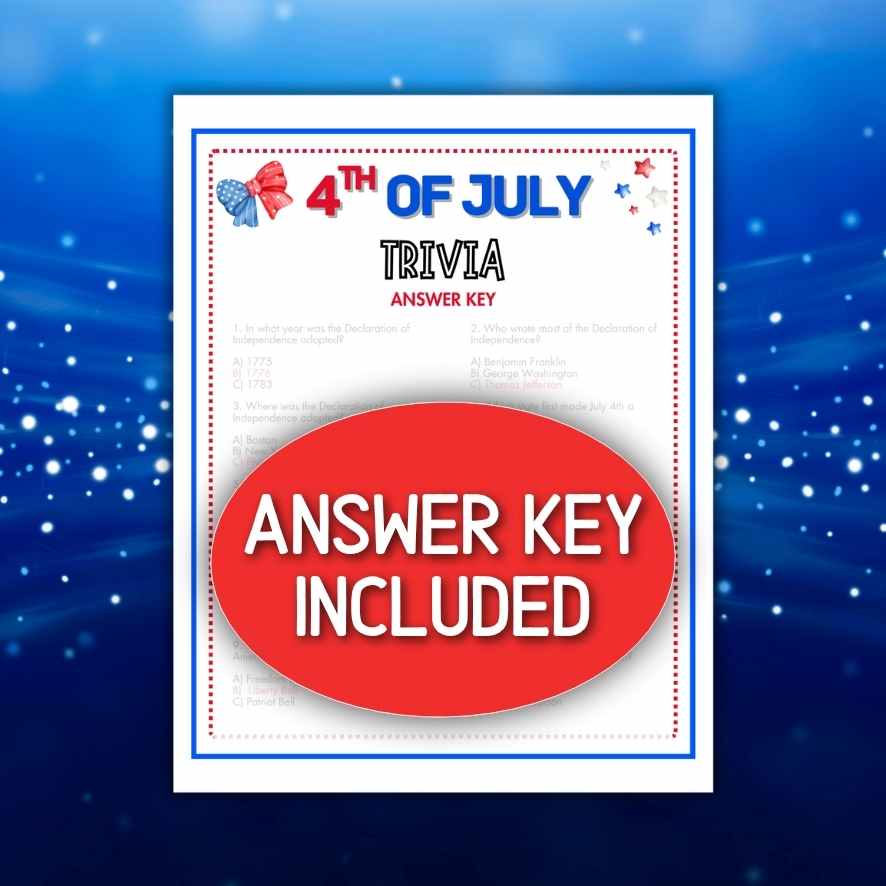4TH OF JULY TRIVIA  PRINTABLE GAME - Image 4