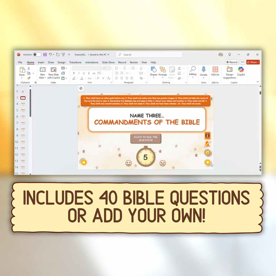 5 SECOND BIBLE GAME POWERPOINT - Image 3