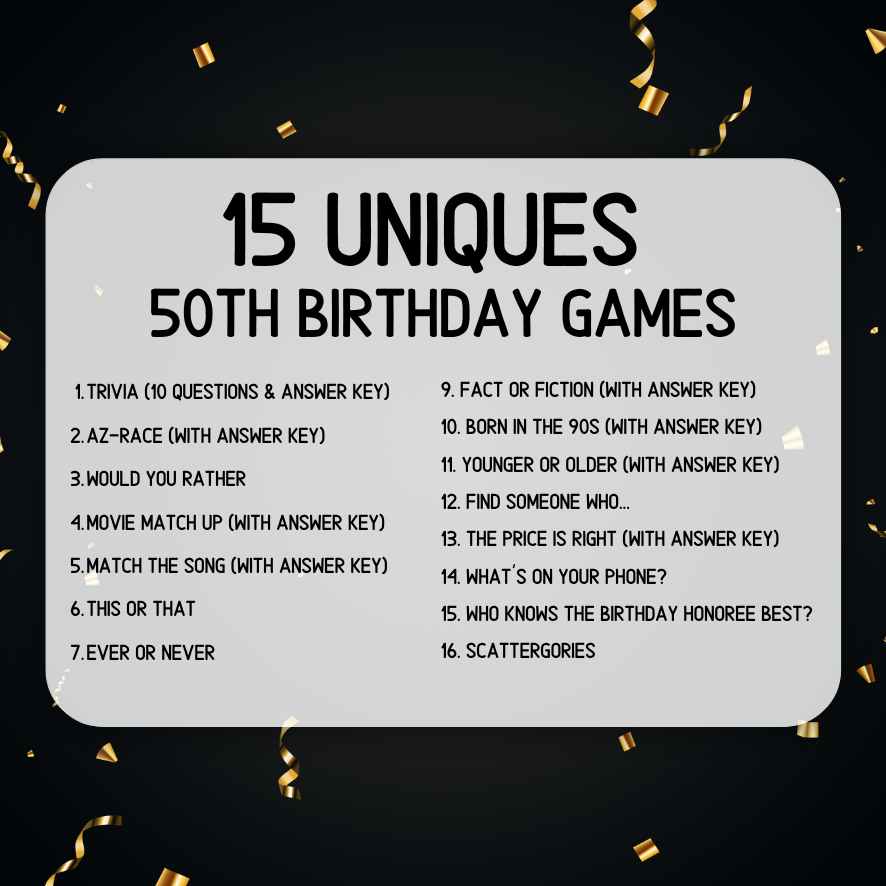 50TH BIRTHDAY PARTY GAMES PRINTABLE - Image 5