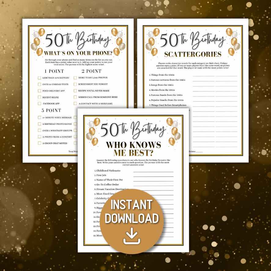 50TH BIRTHDAY PRTY GAMES BUNDLE - Image 2