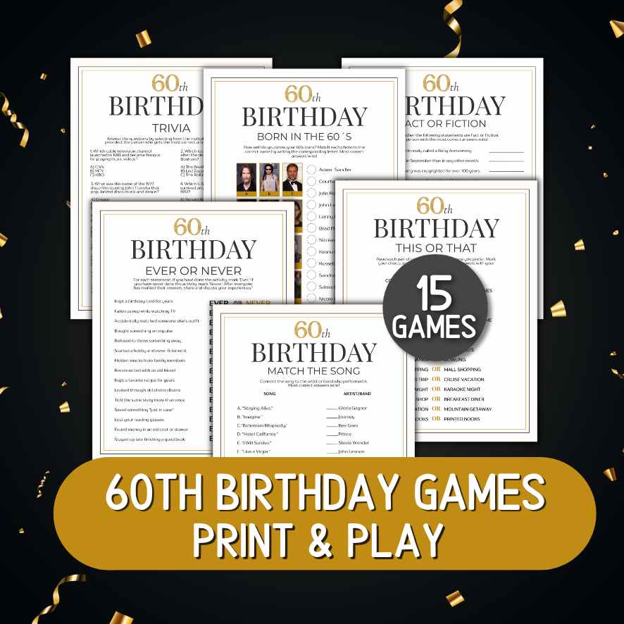 60TH BIRTHDAY PARTY GAMES