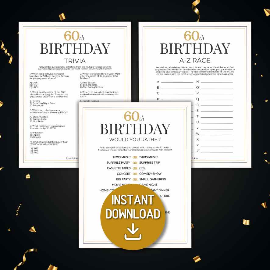 60TH BIRTHDAY PARTY GAMES - Image 2