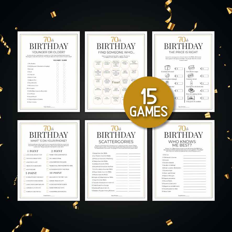 70TH BIRTHDAY GAMES ADULTS - Image 3