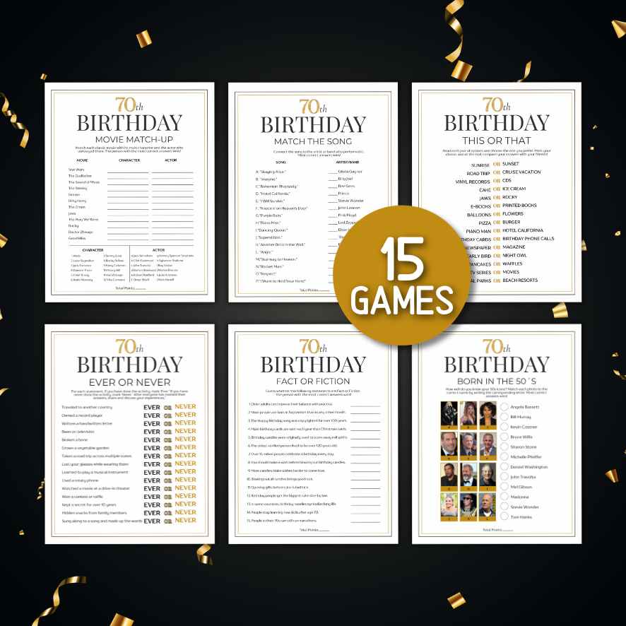 70TH BIRTHDAY GAMES ADULTS - Image 4