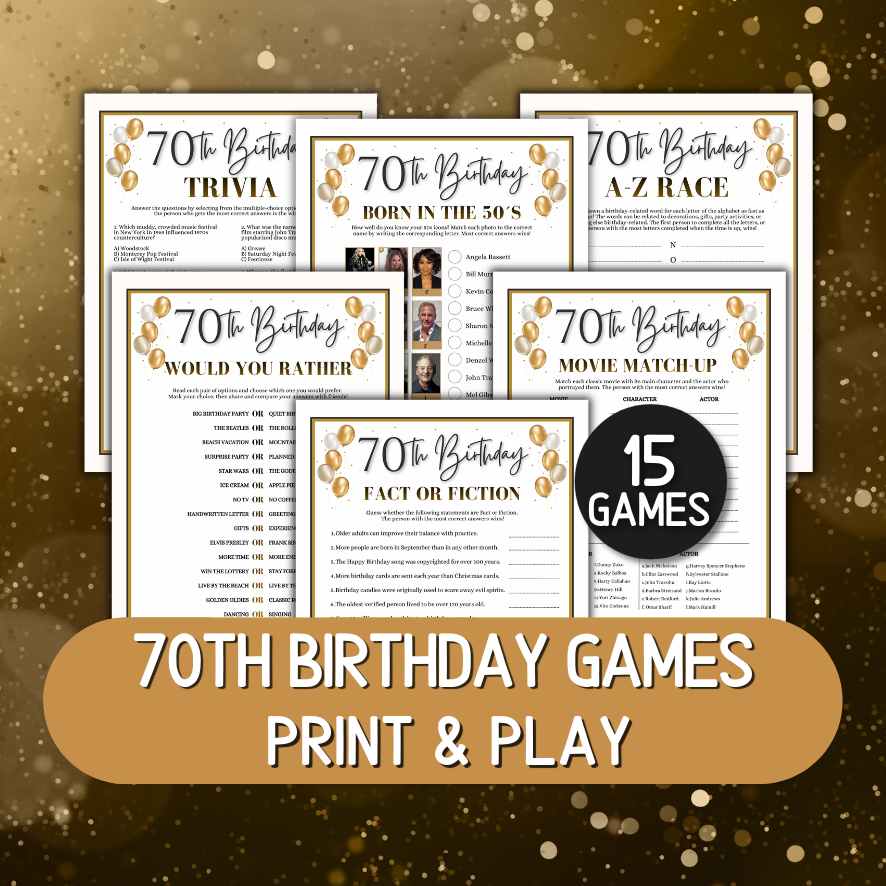70TH BIRTHDAY PARTY GAMES