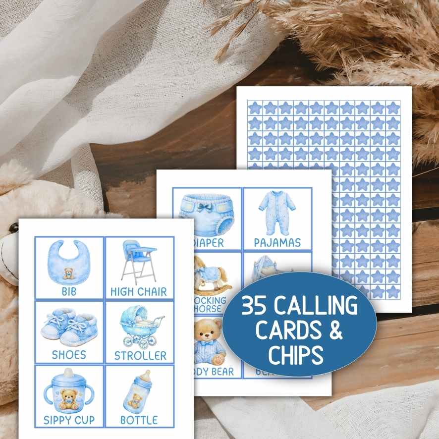 BABY SHOWER BINGO  BLUE PRINTABLE - Image 5