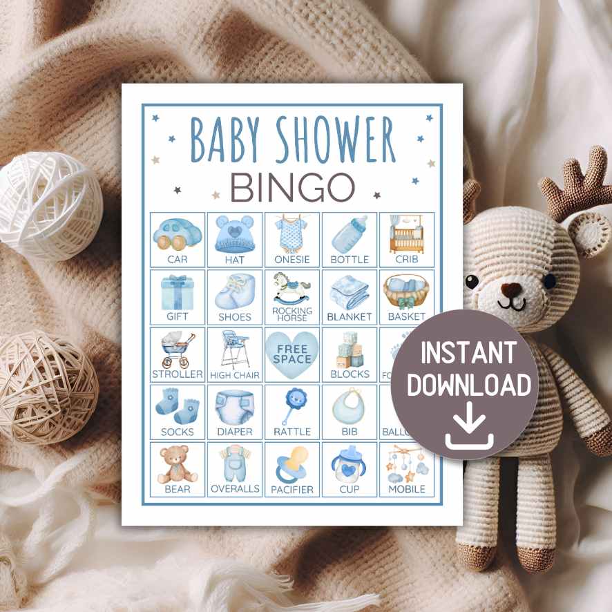 BABY SHOWER BOY BINGO PRINTABLE - Image 2