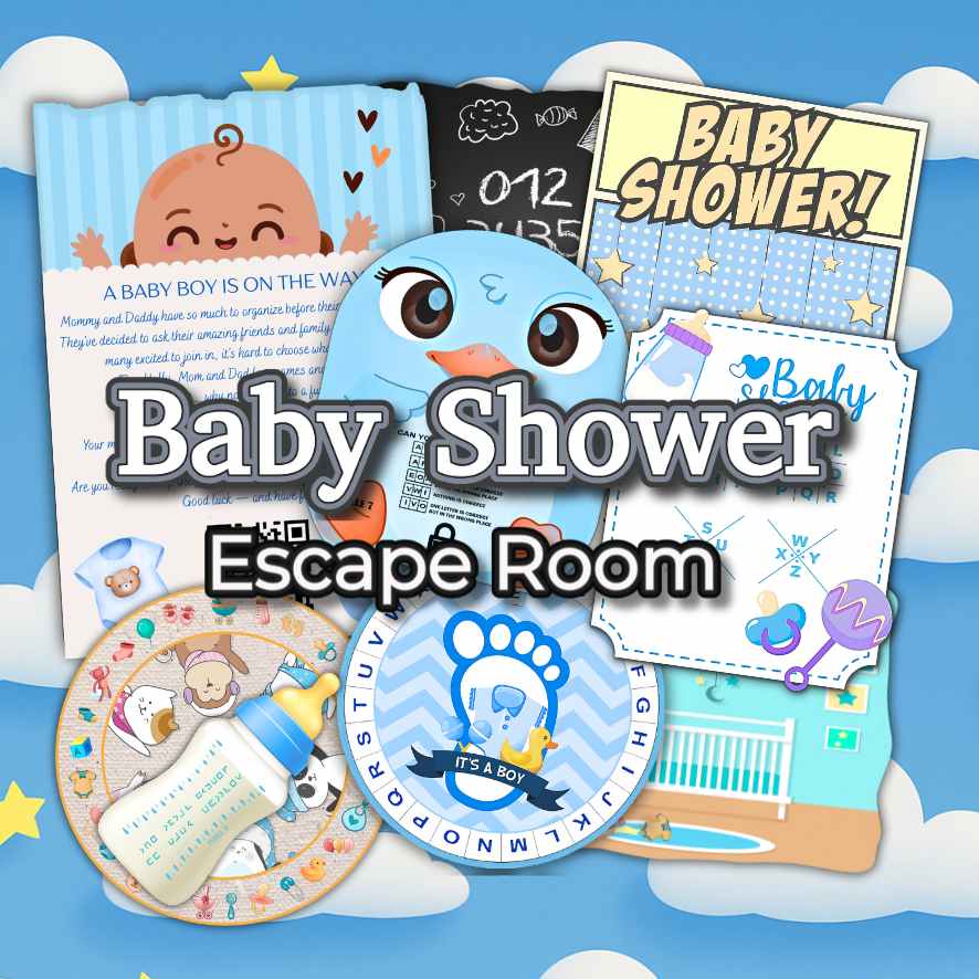 BABY SHOWER ESCAPE ROOM BOY PRINT AND PLAY