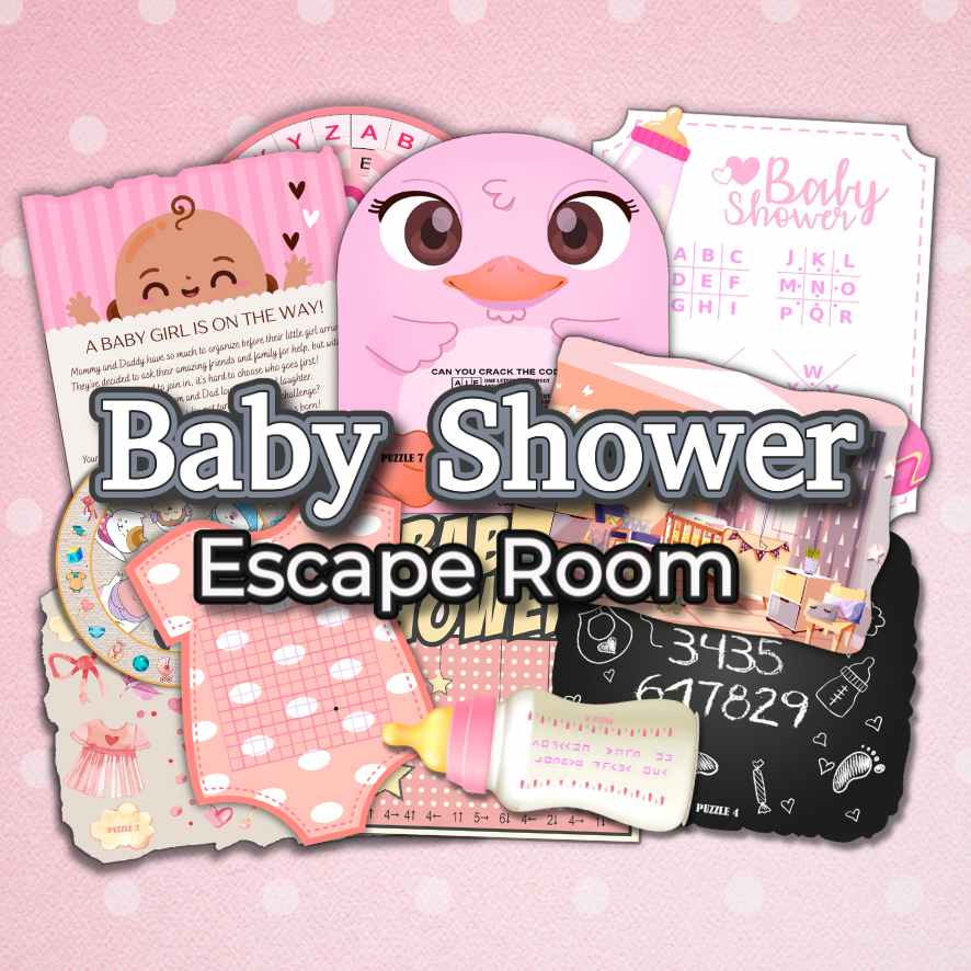 BABY SHOWER ESCAPE ROOM GIRL - PRINT AND PLAY