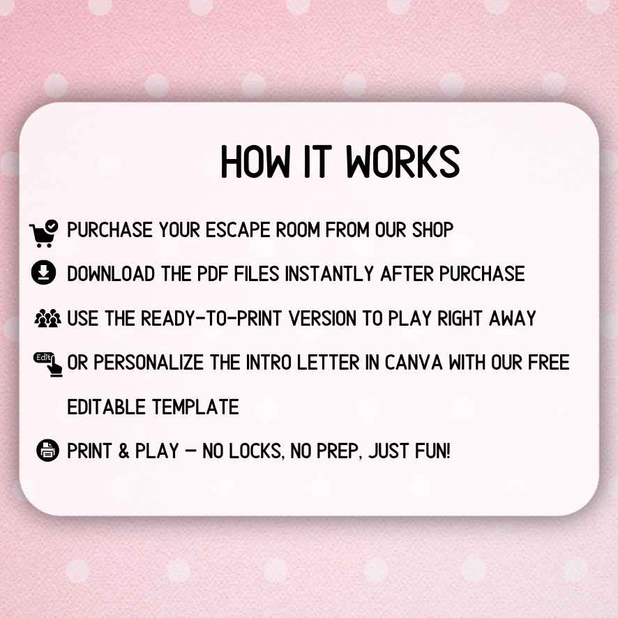 BABY SHOWER ESCAPE ROOM GIRL - PRINT AND PLAY - Image 5