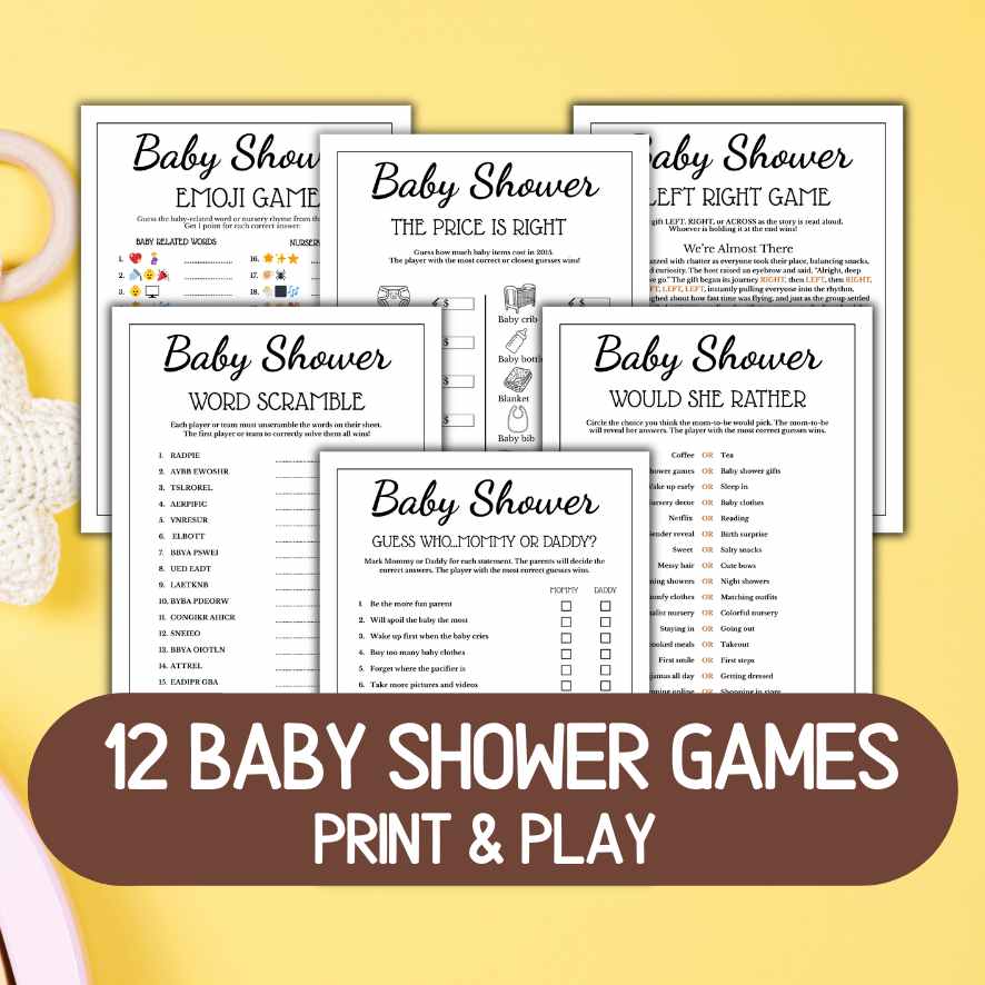 BABY SHOWER GAMES PRINTABLE