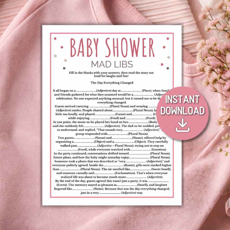 BABY SHOWER GAMES PRINTABLE PINK GIRL - Image 2
