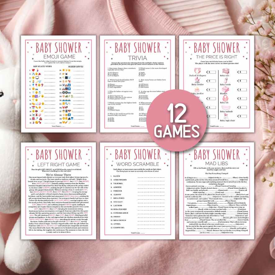 BABY SHOWER GAMES PRINTABLE PINK GIRL - Image 4