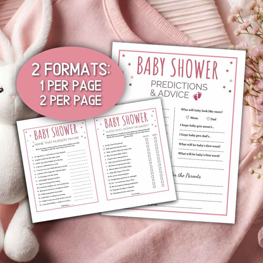 BABY SHOWER GAMES PRINTABLE PINK GIRL - Image 7
