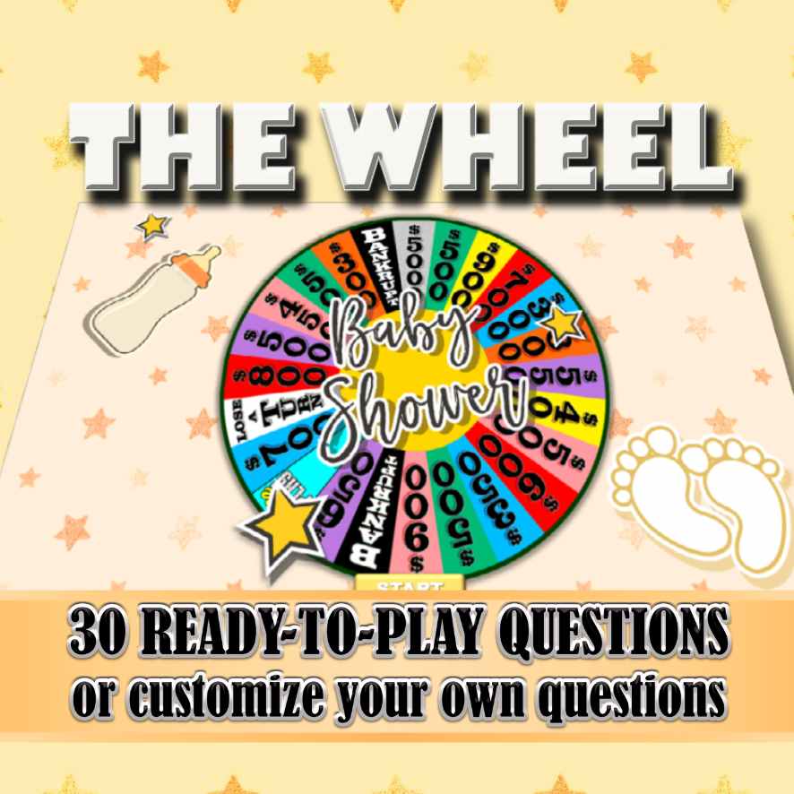 BABY SHOWER GAMES WHEEL GAME FUN