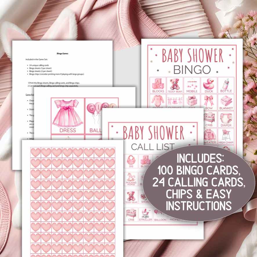 BABY SHOWER GIRL BINGO PRINTABLE - Image 5