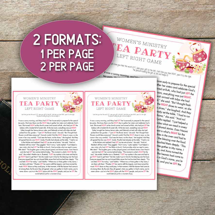 BIBLE LEFT RIGHT TEA PARTY GAME - Image 4