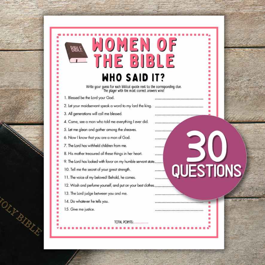 BIBLE WHO SAID IT GAME
