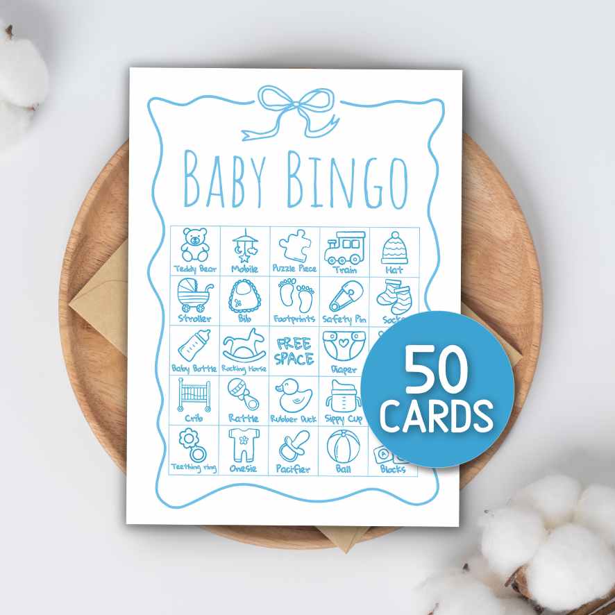 BINGO BABY SHOWER BOY PRINTABLE