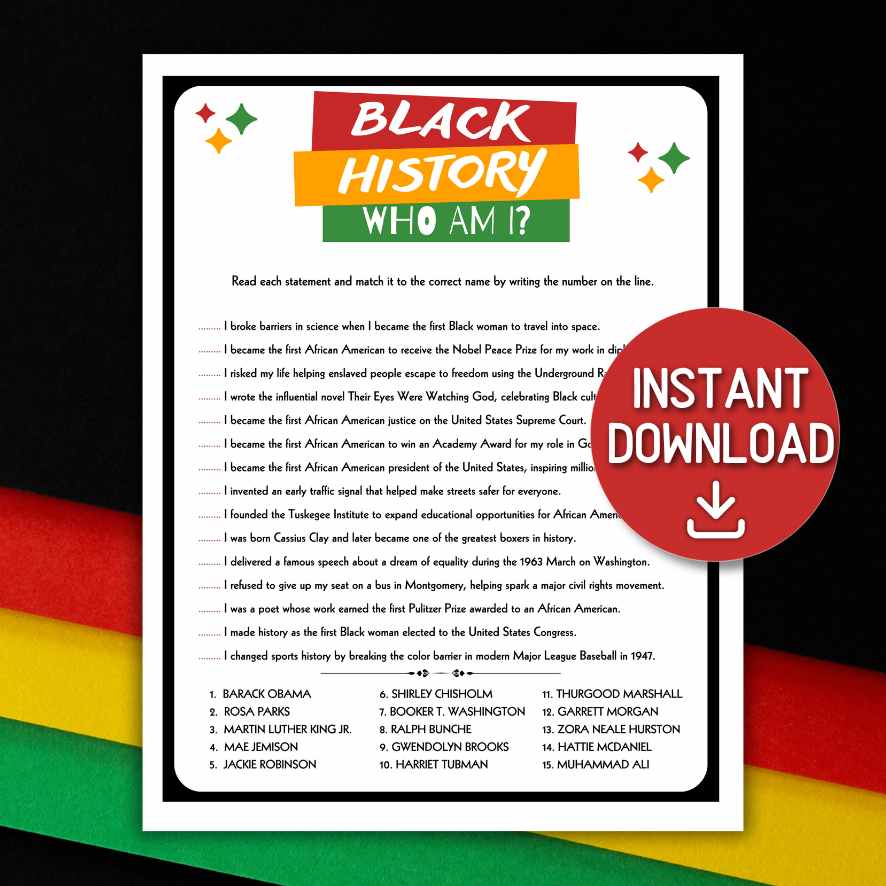 BLACK HISTORY WHO AM I PRINTABLE - Image 2