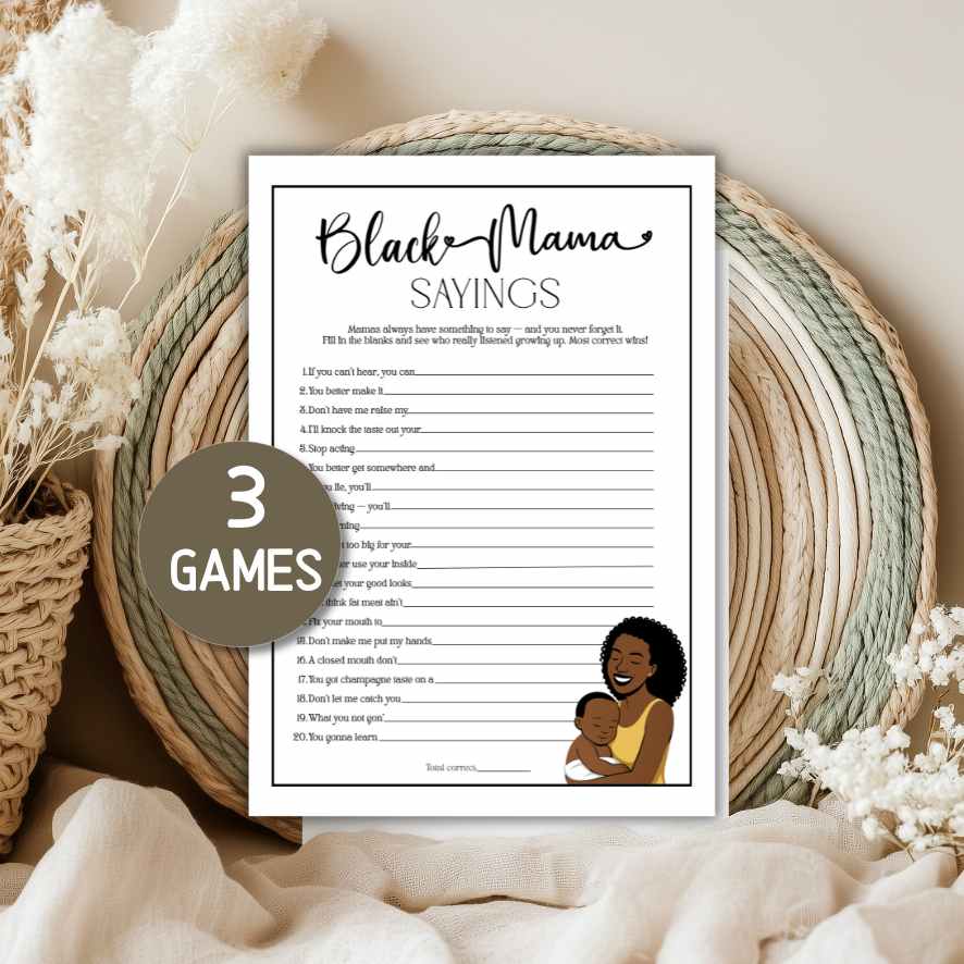 BLACK MAMA SAYINGS BABY SHOWER GAME - Image 3