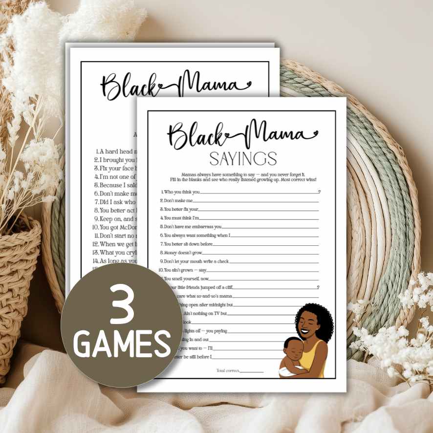 BLACK MAMA SAYINGS BABY SHOWER GAME - Image 4