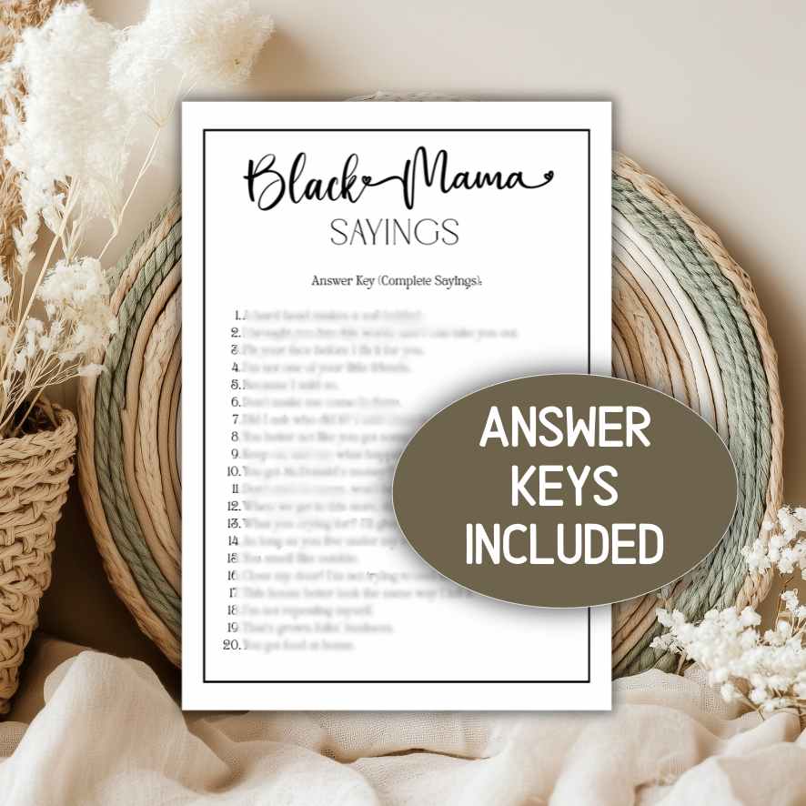 BLACK MAMA SAYINGS BABY SHOWER GAME - Image 6