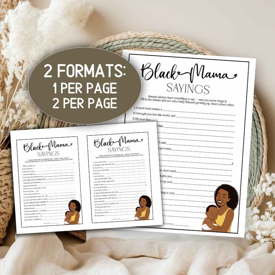 BLACK MAMA SAYINGS BABY SHOWER GAME - Image 7