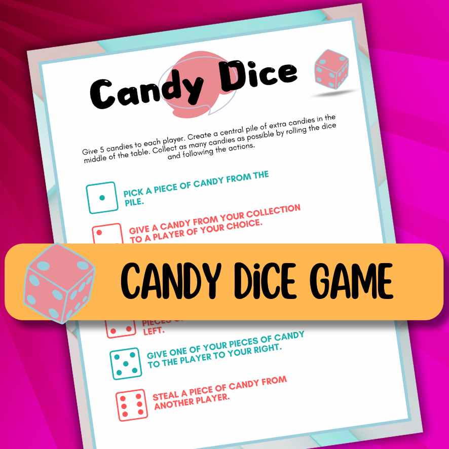 CANDY DICE GAME PRINTABLE