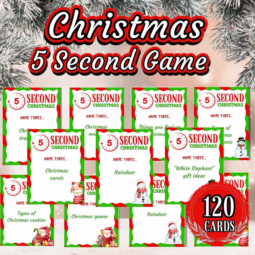 CHRISTMAS 5 SECOND GAME PRINTABLE