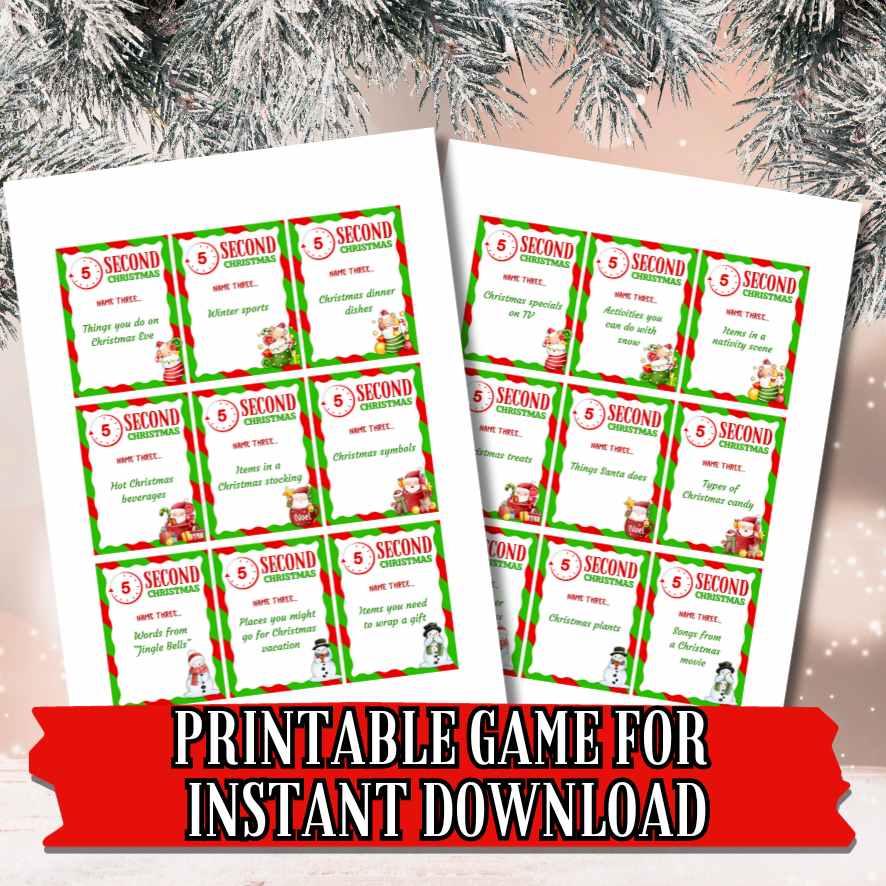 CHRISTMAS 5 SECOND GAME PRINTABLE - Image 4