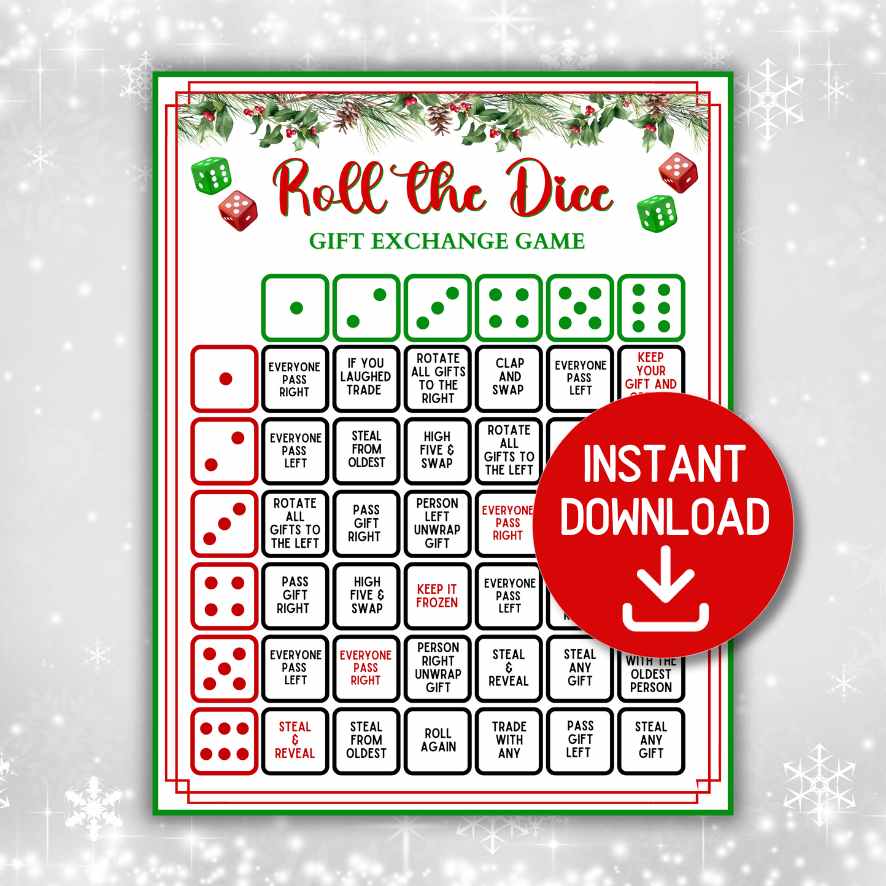 CHRISTMAS DICE GAME GIFT EXCHANGE