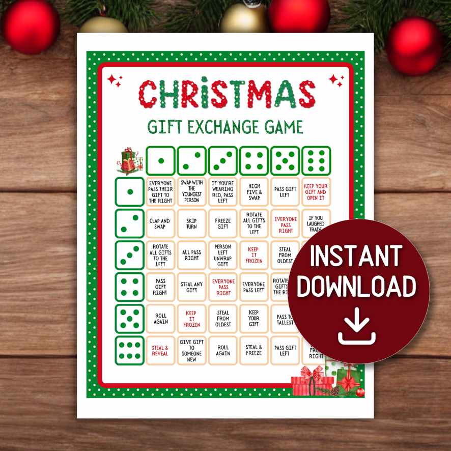 CHRISTMAS DICE GIFT EXCHANGE GAME