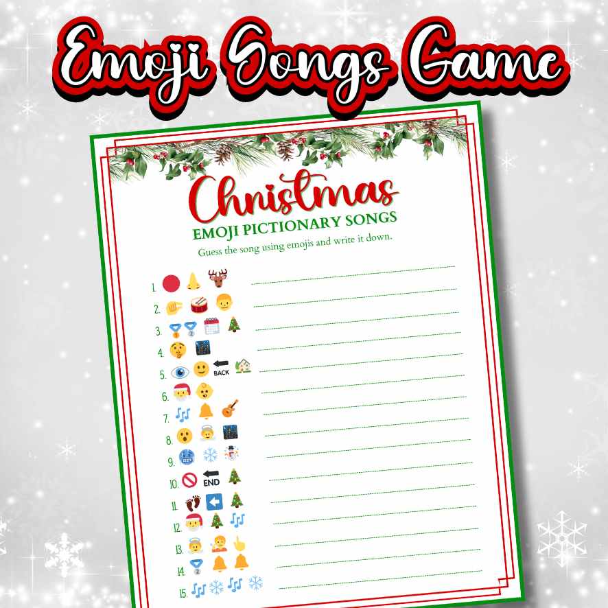 CHRISTMAS EMOJI SONG GAME PRINTABLE