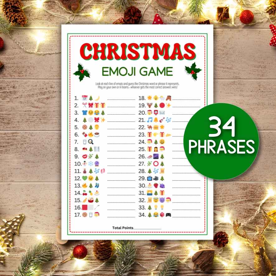 CHRISTMAS EMOJI GAME PRINTABLE