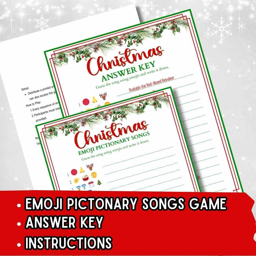 CHRISTMAS EMOJI SONG GAME PRINTABLE - Image 3