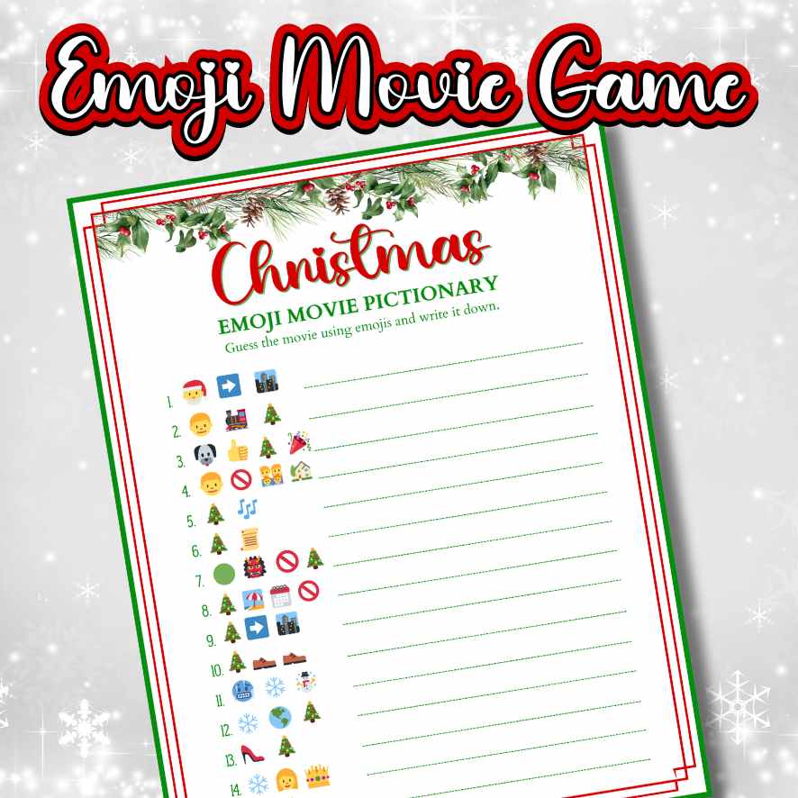 CHRISTMAS EMOJI MOVIE GAME PRINTABLE