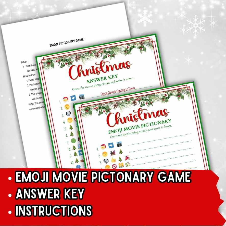 CHRISTMAS EMOJI MOVIE GAME PRINTABLE - Image 3
