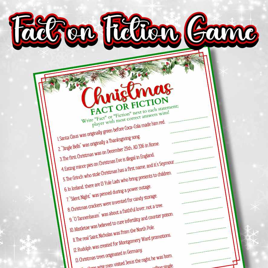 CHRISTMAS FACT OR FICTION GAME PRINTABLE