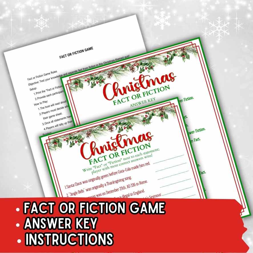 CHRISTMAS FACT OR FICTION GAME PRINTABLE - Image 3