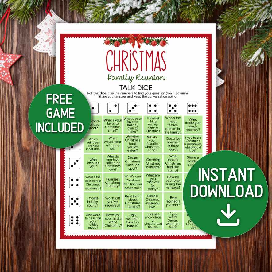 CHRISTMAS FAMILY REUNION DICE GAME